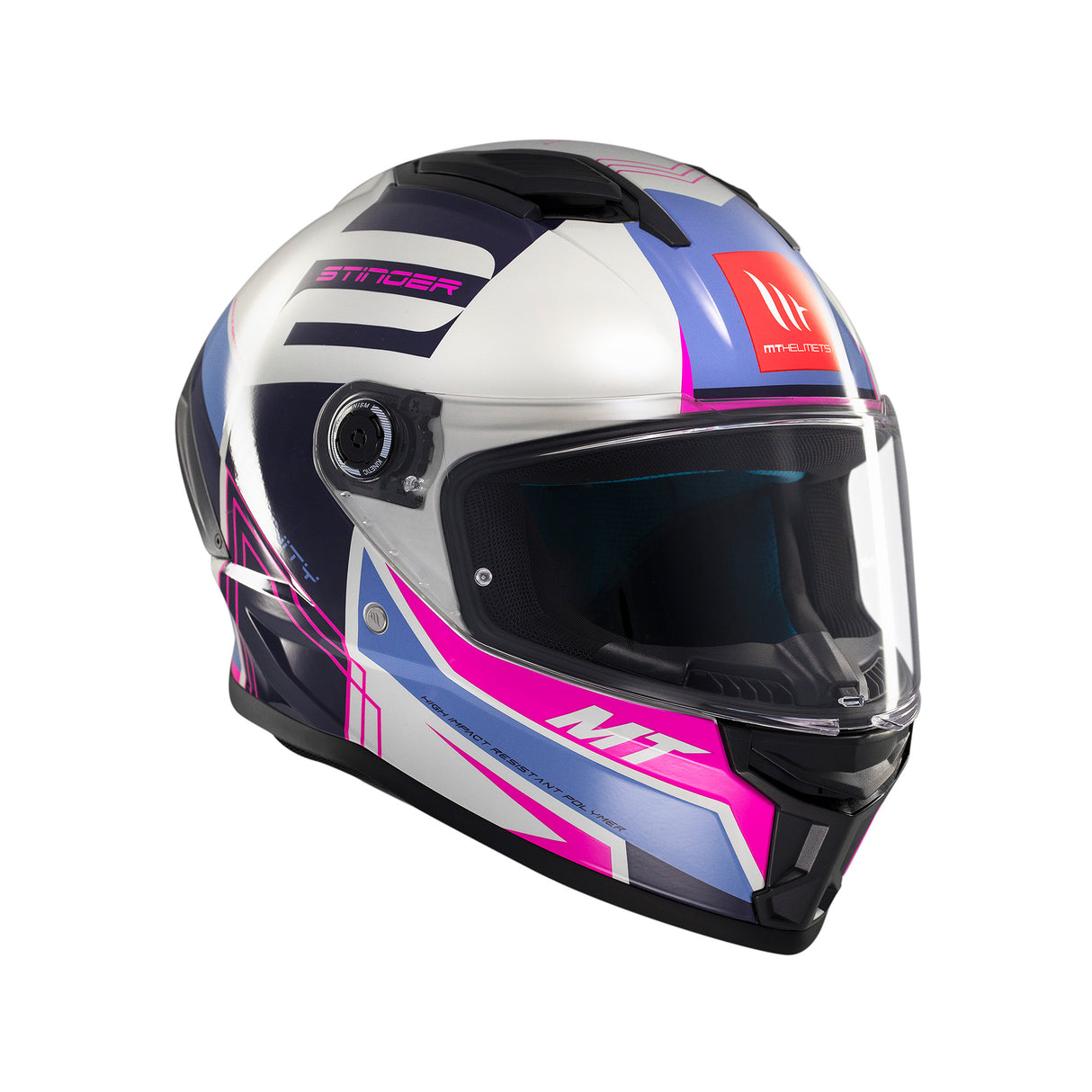 MT Stinger 2 Tron Motorcycle Helmet - Pink Purple