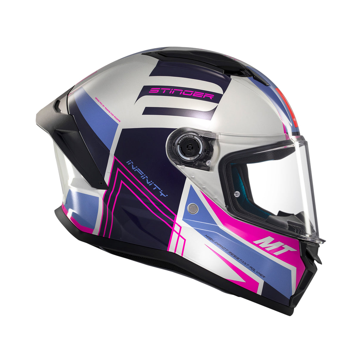 MT Stinger 2 Tron Motorcycle Helmet - Pink Purple