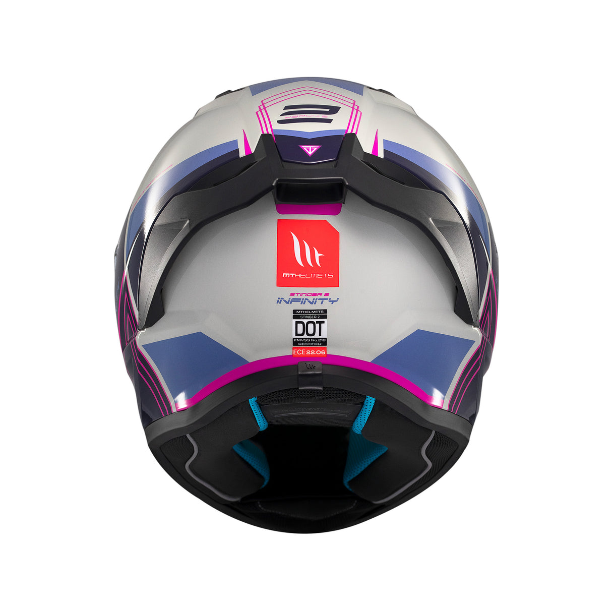 MT Stinger 2 Tron Motorcycle Full Face Helmet - Pink Purple