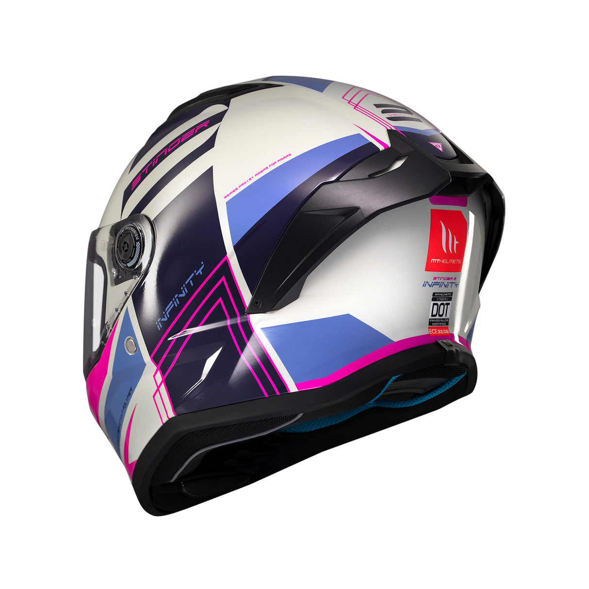 MT Stinger 2 Tron Motorcycle Full Face Helmet - Pink Purple