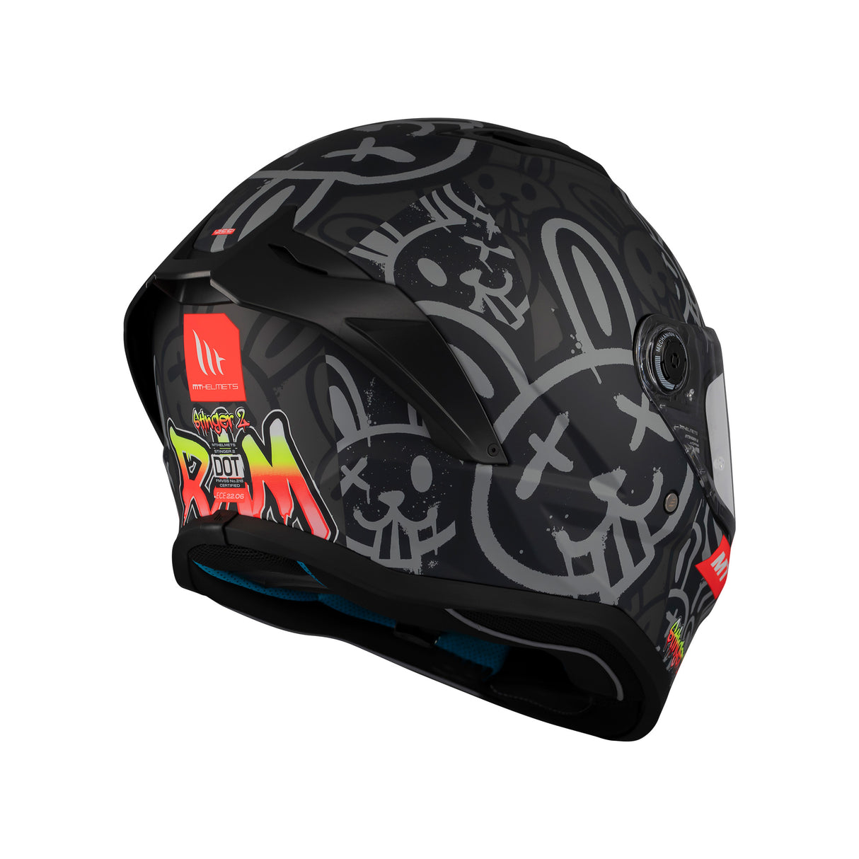 MT Stinger 2 Ram Motorcycle Helmet - Black