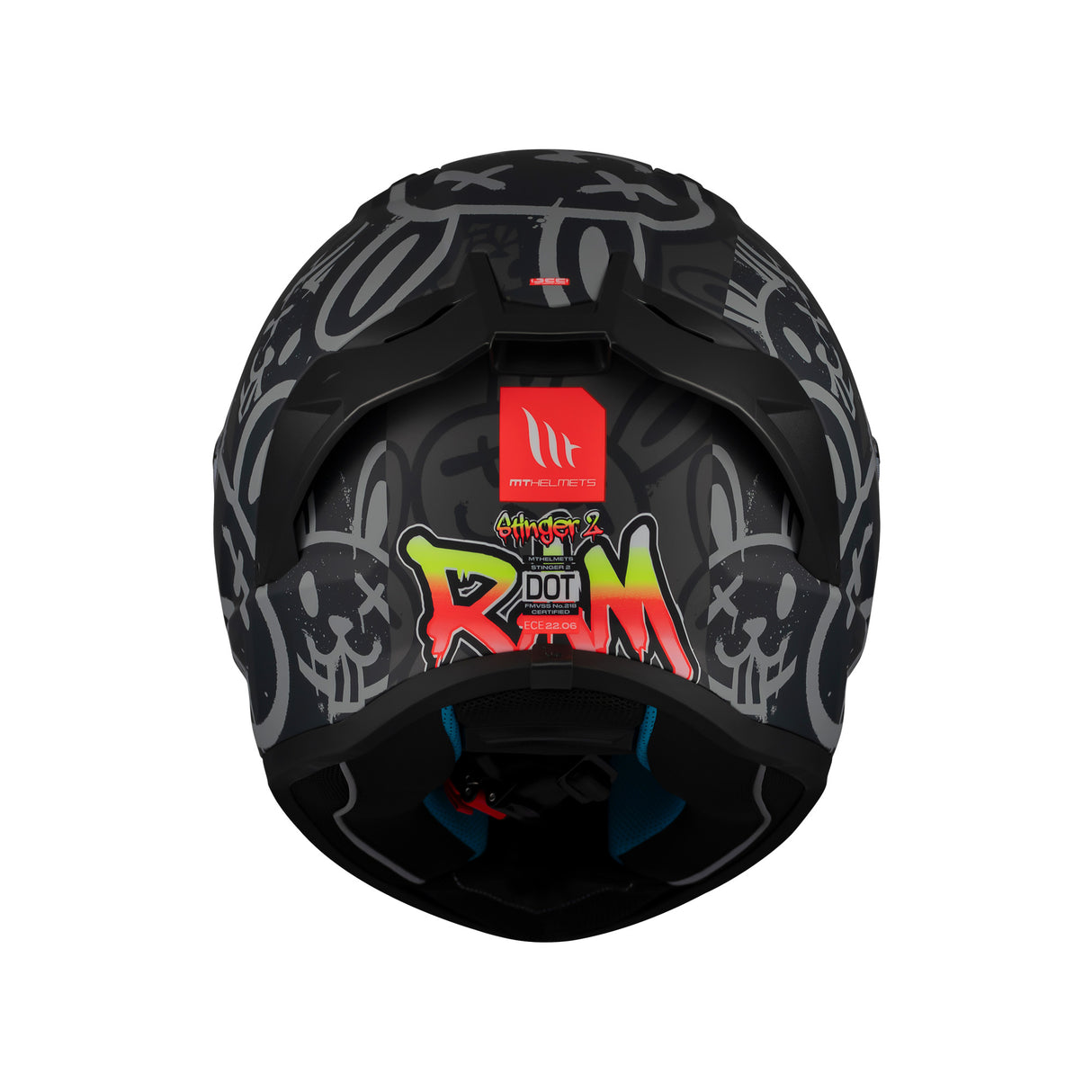 MT Stinger 2 Ram Motorcycle Helmet - Black