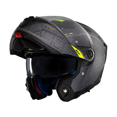 MT Atom 2 Destiny Motorcycle Helmet - Black Fluo