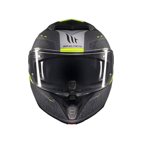 MT Atom 2 Destiny Motorcycle Helmet - Black Fluo