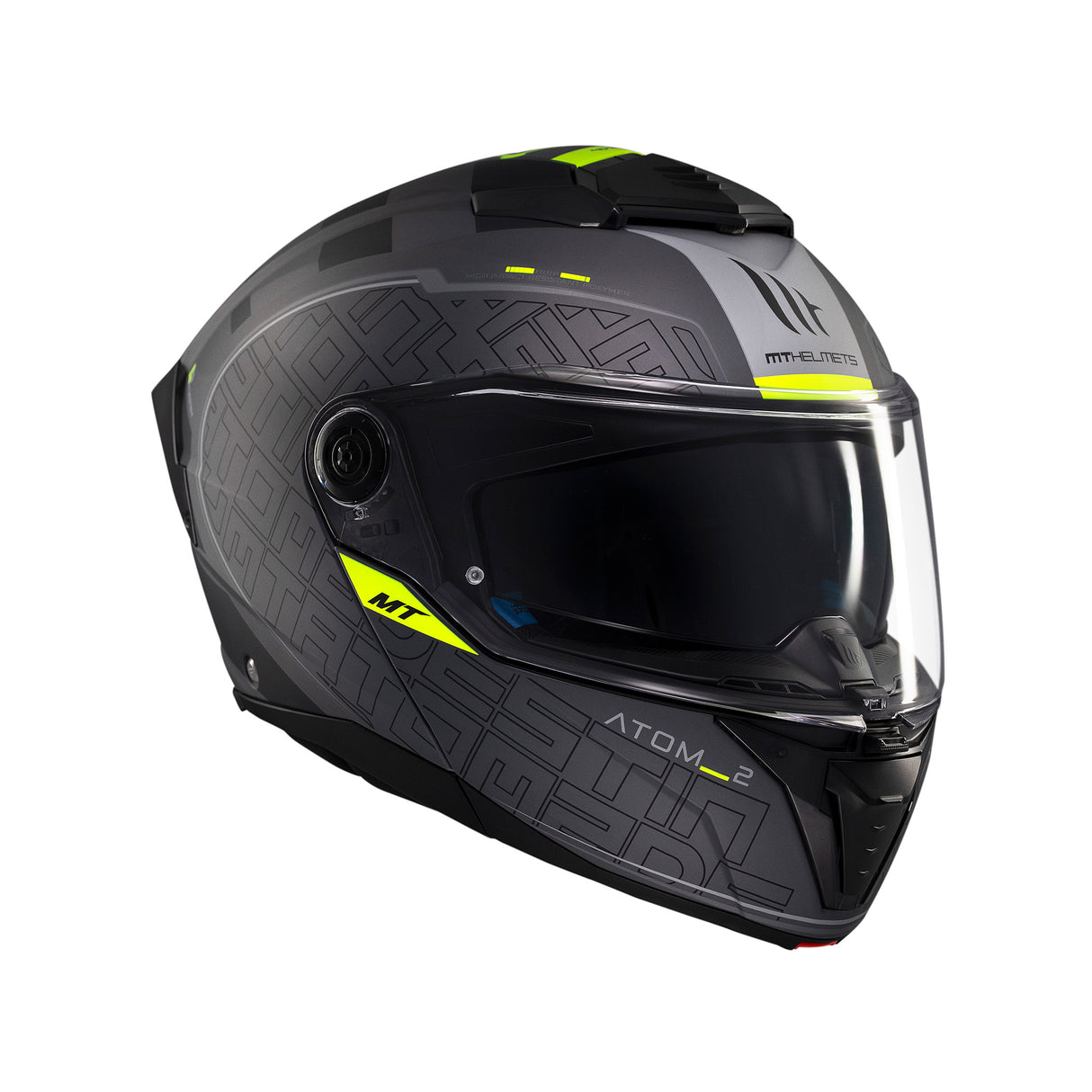 MT Atom 2 Destiny Motorcycle Helmet - Black Fluo