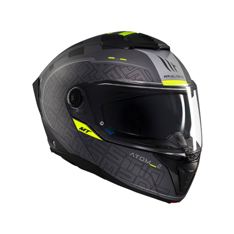 MT Atom 2 Destiny Motorcycle Helmet - Black Fluo