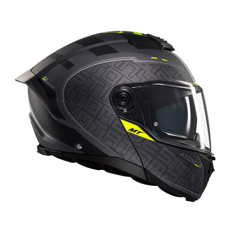 MT Atom 2 Destiny Motorcycle Helmet - Black Fluo