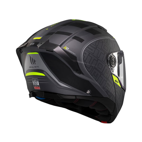MT Atom 2 Destiny Motorcycle Helmet - Black Fluo