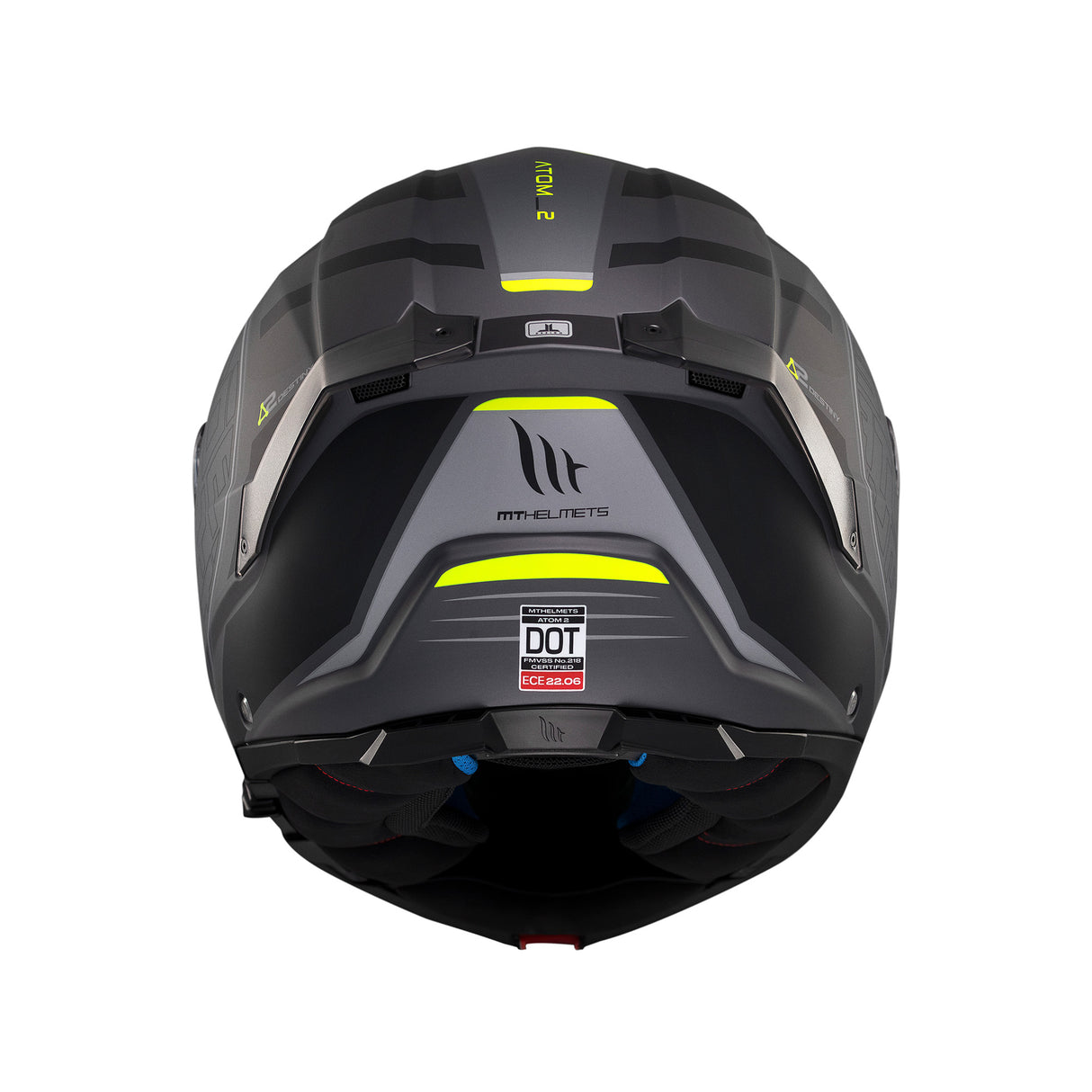 MT Atom 2 Destiny Motorcycle Helmet - Black Fluo