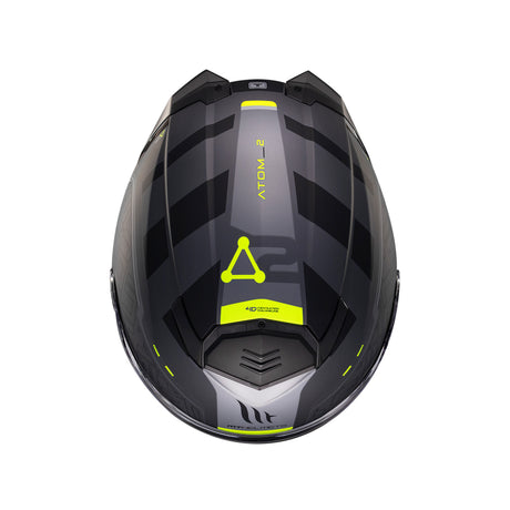 MT Atom 2 Destiny Motorcycle Helmet - Black Fluo