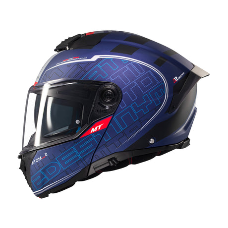 MT Atom 2 Destiny Motorcycle Helmet - Blue Black
