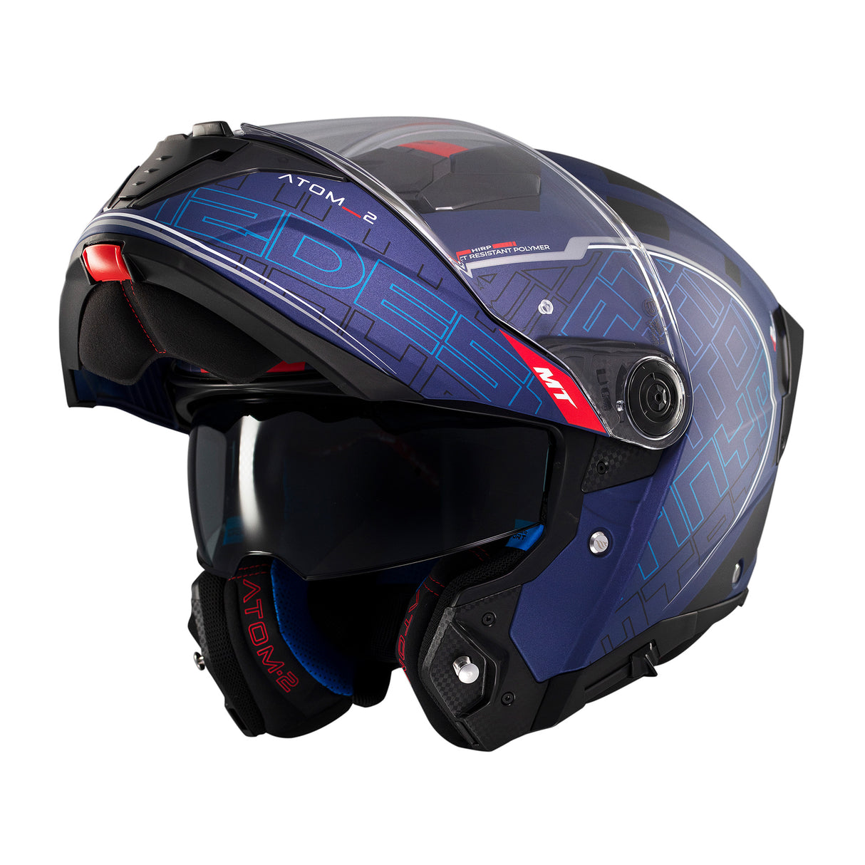 MT Atom 2 Destiny Motorcycle Helmet - Blue Black
