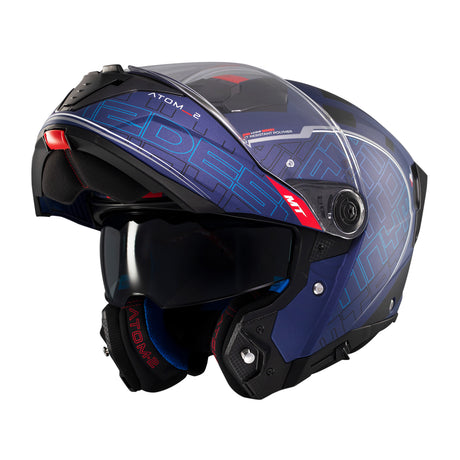 MT Atom 2 Destiny Motorcycle Helmet - Blue Black