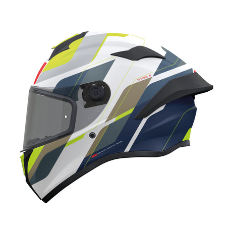 MT Targo S Blaster Motorcycle Helmet - Blue Fluo