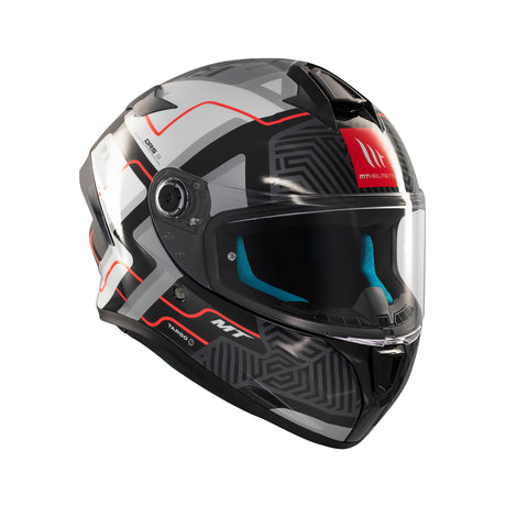 MT Targo S Brik Motorcycle Helmet - Black White