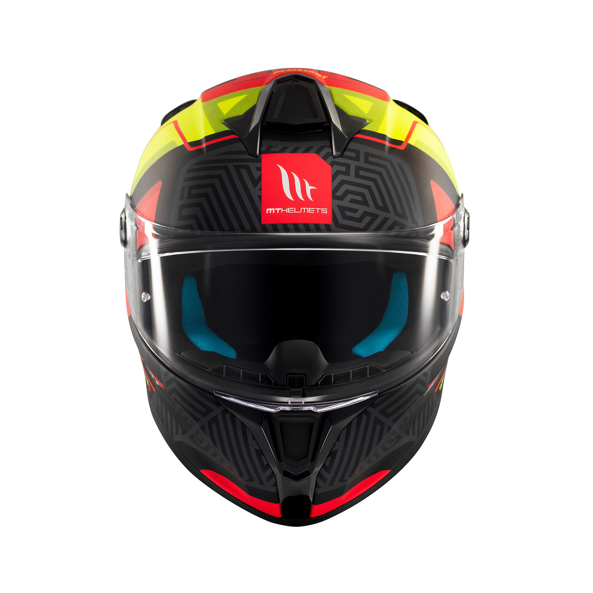 MT Targo S Brik Motorcycle Helmet - Fluo Red Black