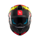 MT Targo S Brik Motorcycle Helmet - Fluo Red Black