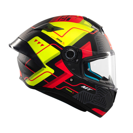 MT Targo S Brik Motorcycle Helmet - Fluo Red Black