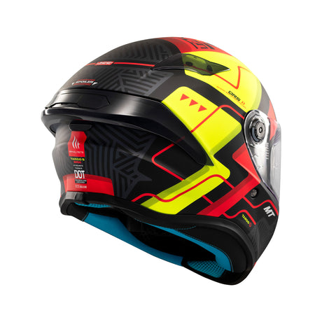 MT Targo S Brik Motorcycle Helmet - Fluo Red Black