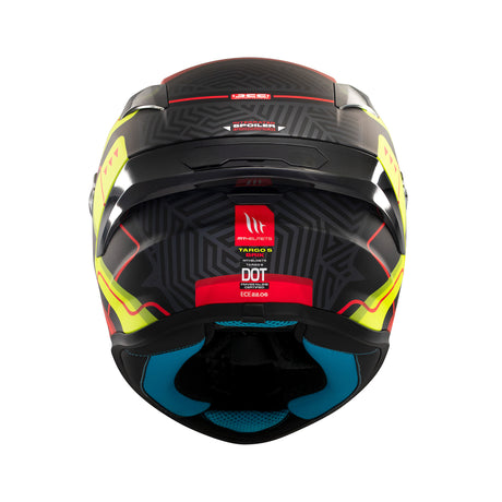 MT Targo S Brik Motorcycle Helmet - Fluo Red Black