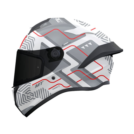 MT Targo S Brik Motorcycle Helmet - White Grey