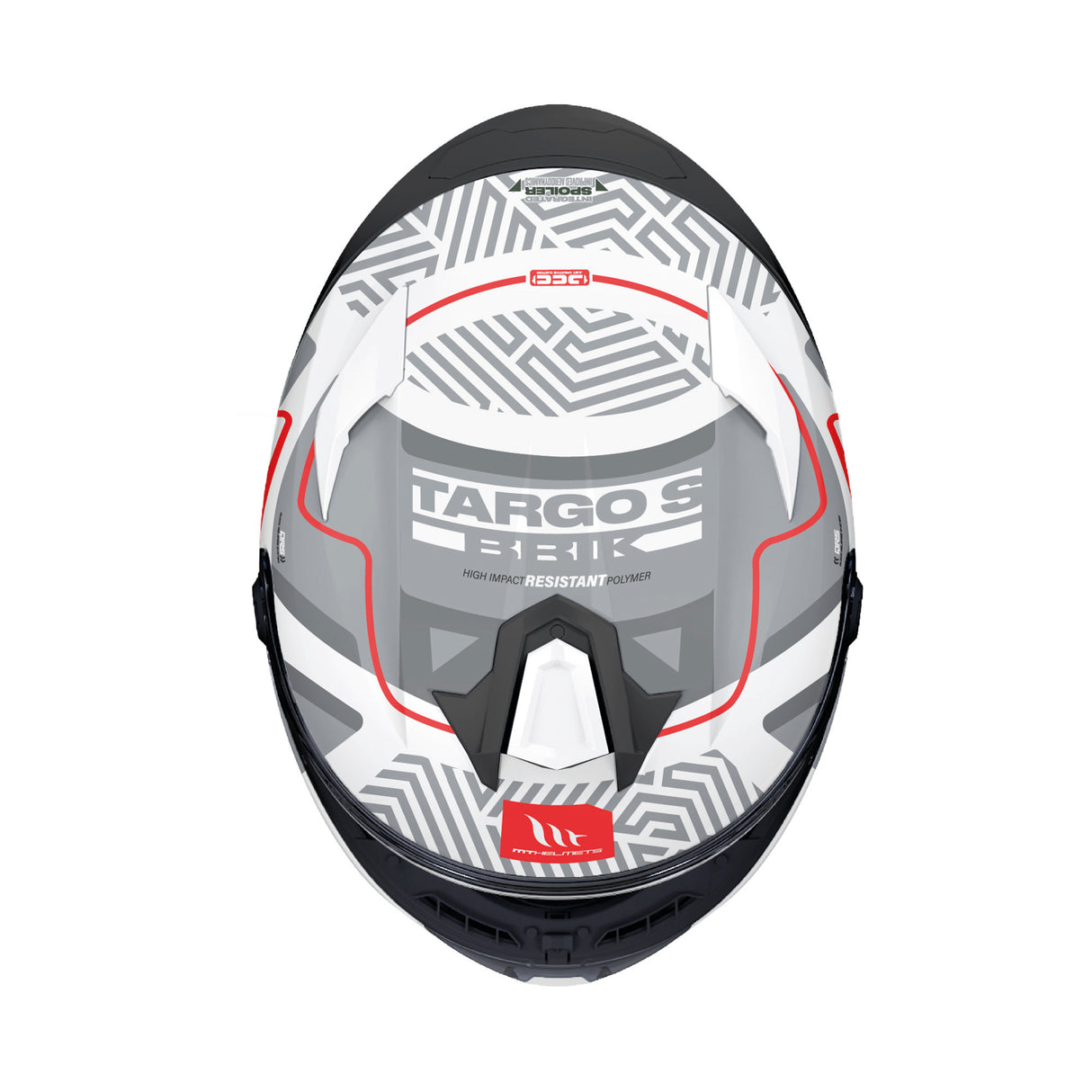 MT Targo S Brik Motorcycle Helmet - White Grey