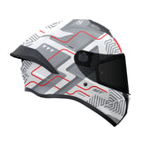 MT Targo S Brik Motorcycle Helmet - White Grey