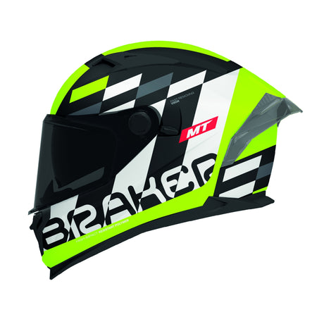 MT Braker Foster Motorcycle Helmet - Fluo