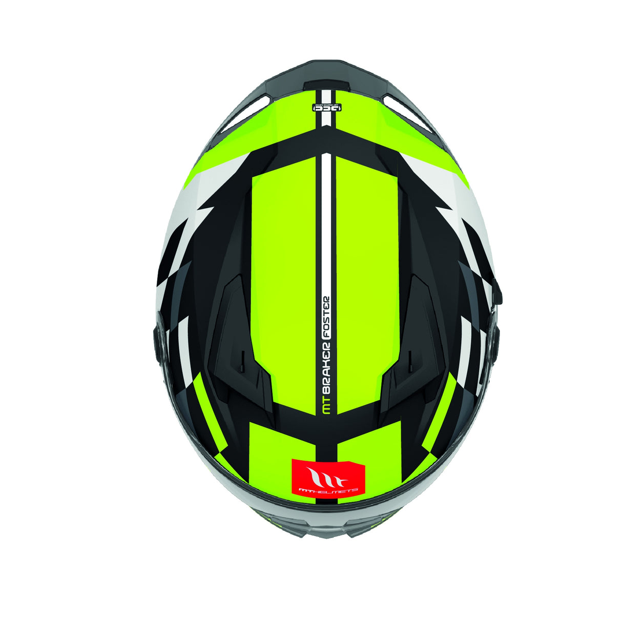 MT Braker Foster Motorcycle Full Face Helmet - Fluo
