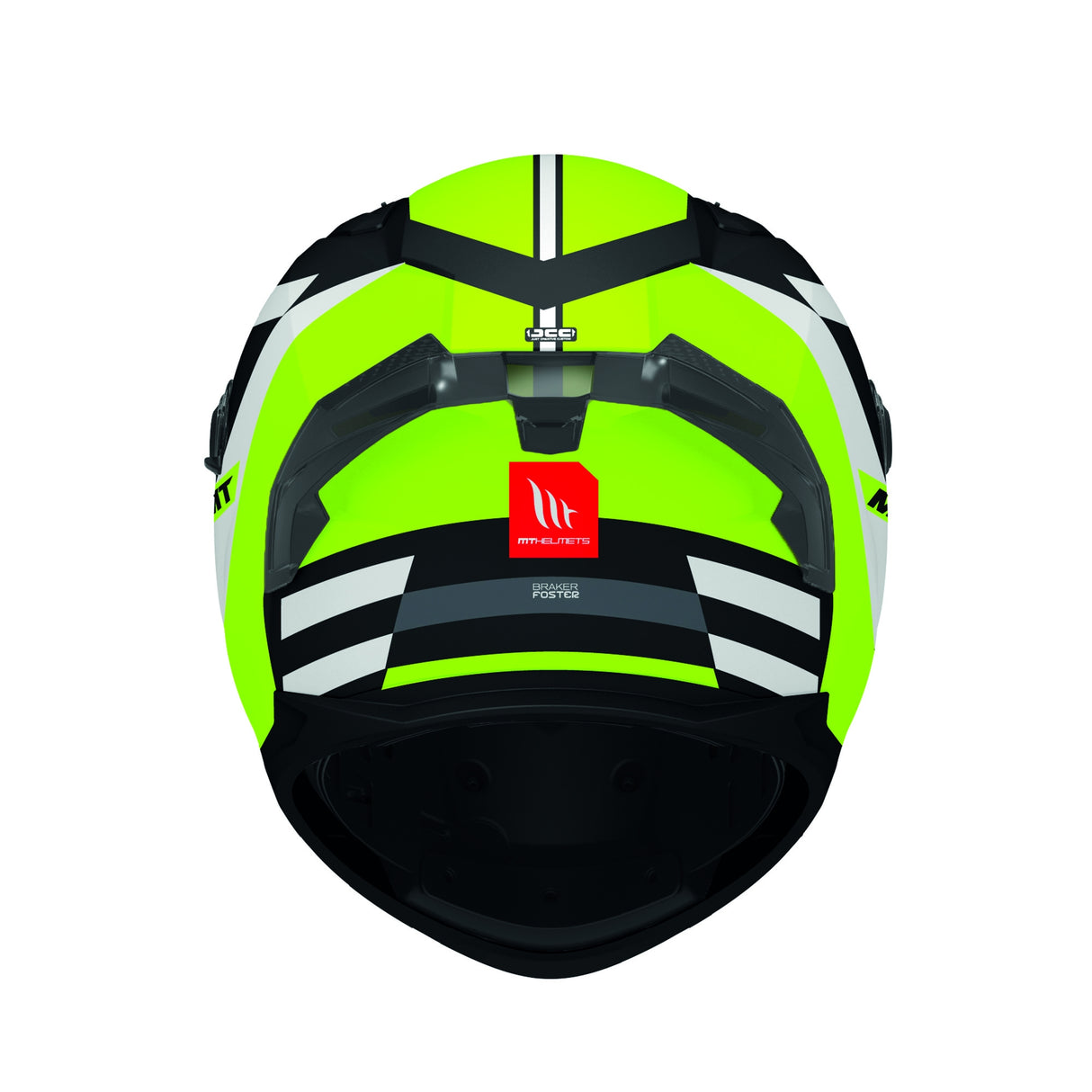 MT Braker Foster Motorcycle Full Face Helmet - Fluo