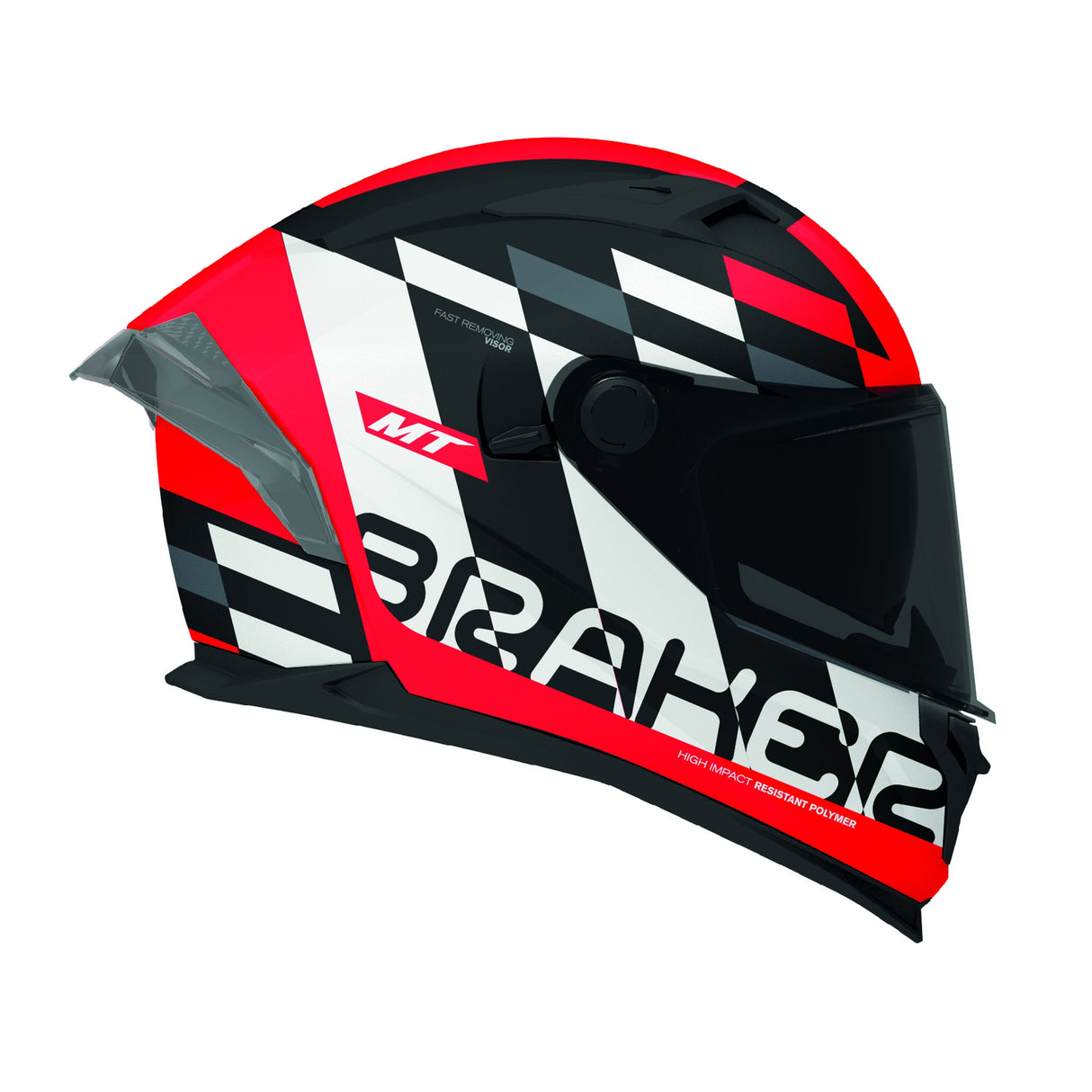 MT Braker Foster Motorcycle Full Face Helmet - Red