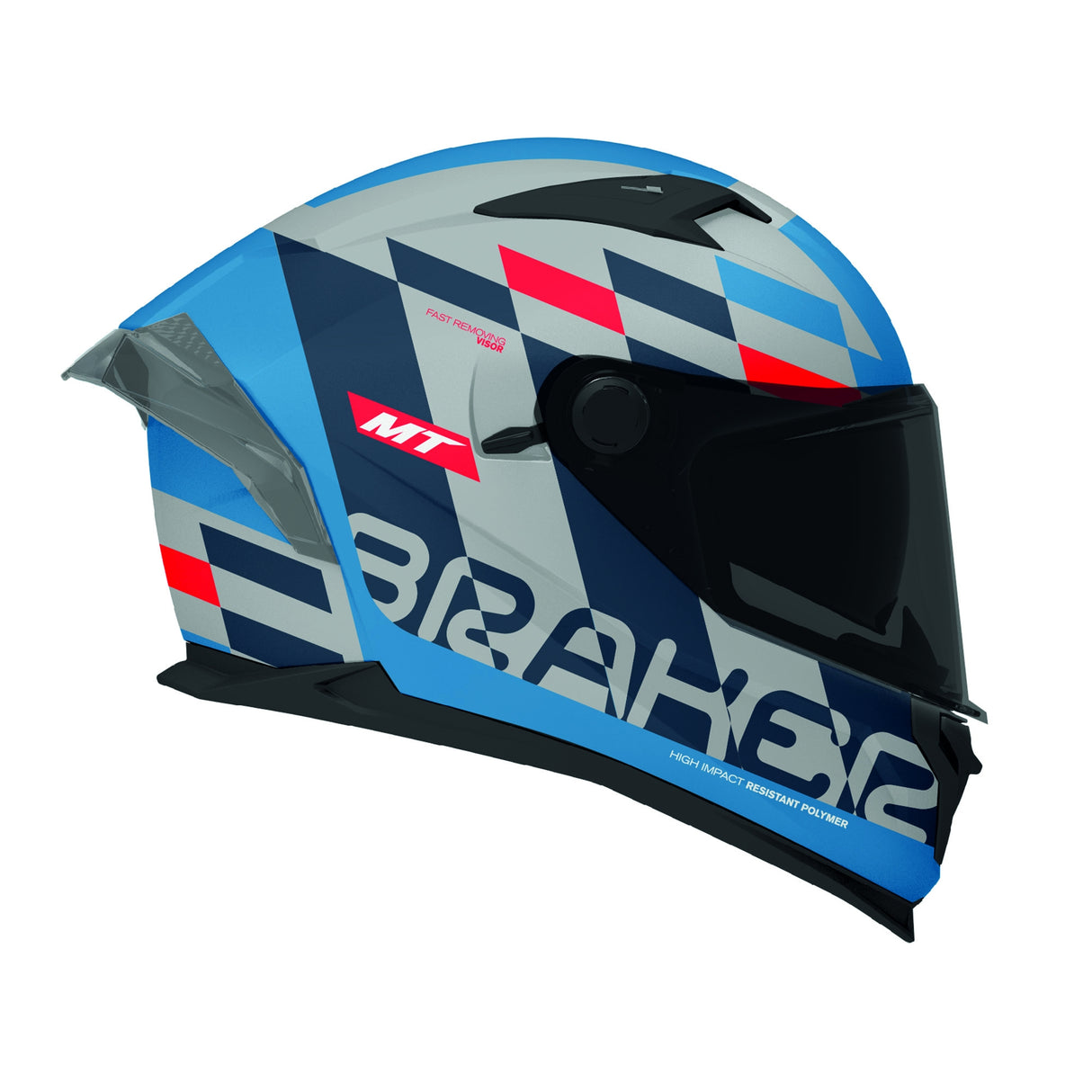 MT Braker Foster Motorcycle Full Face Helmet - Blue