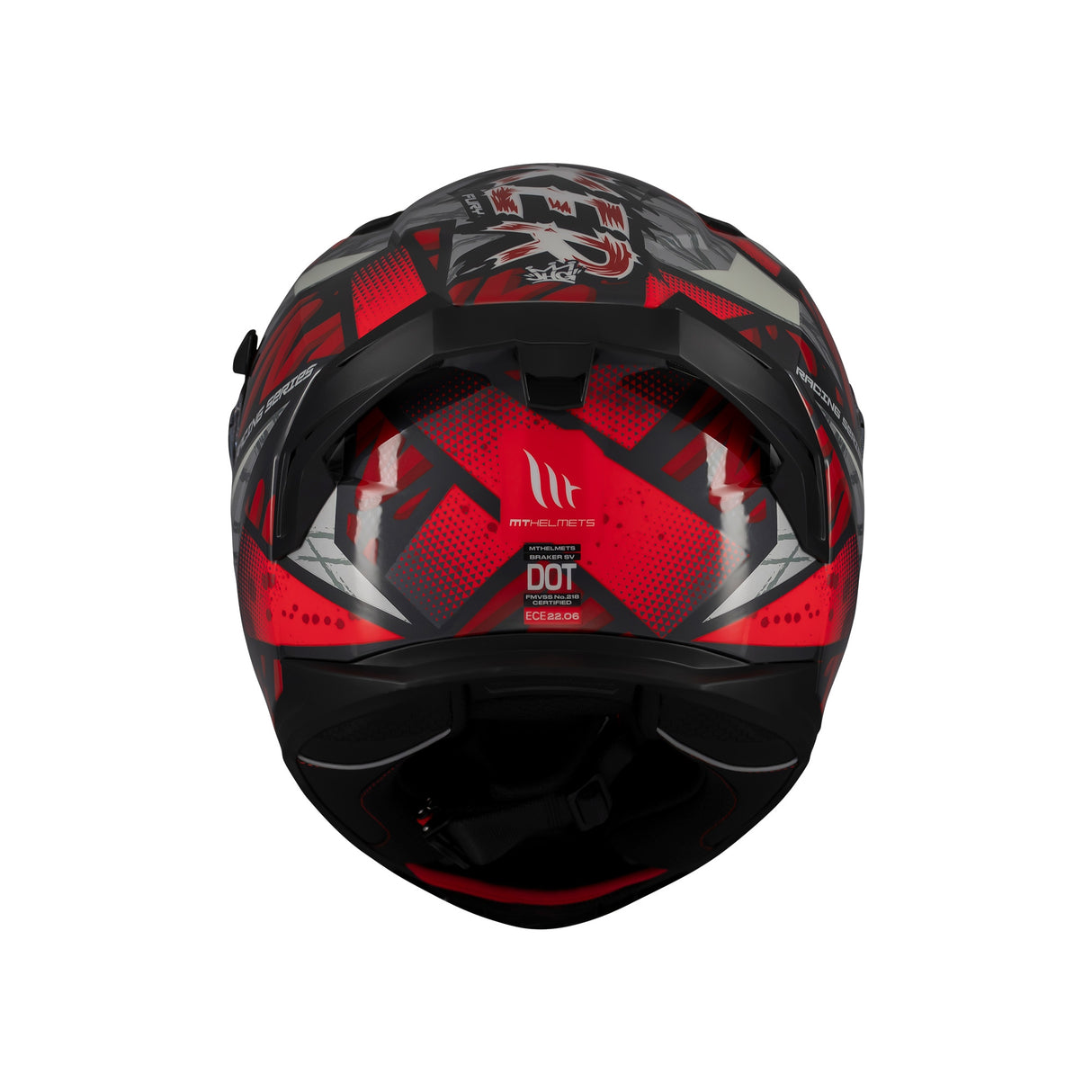 MT Braker Fury Motorcycle Full Face Helmet - Red