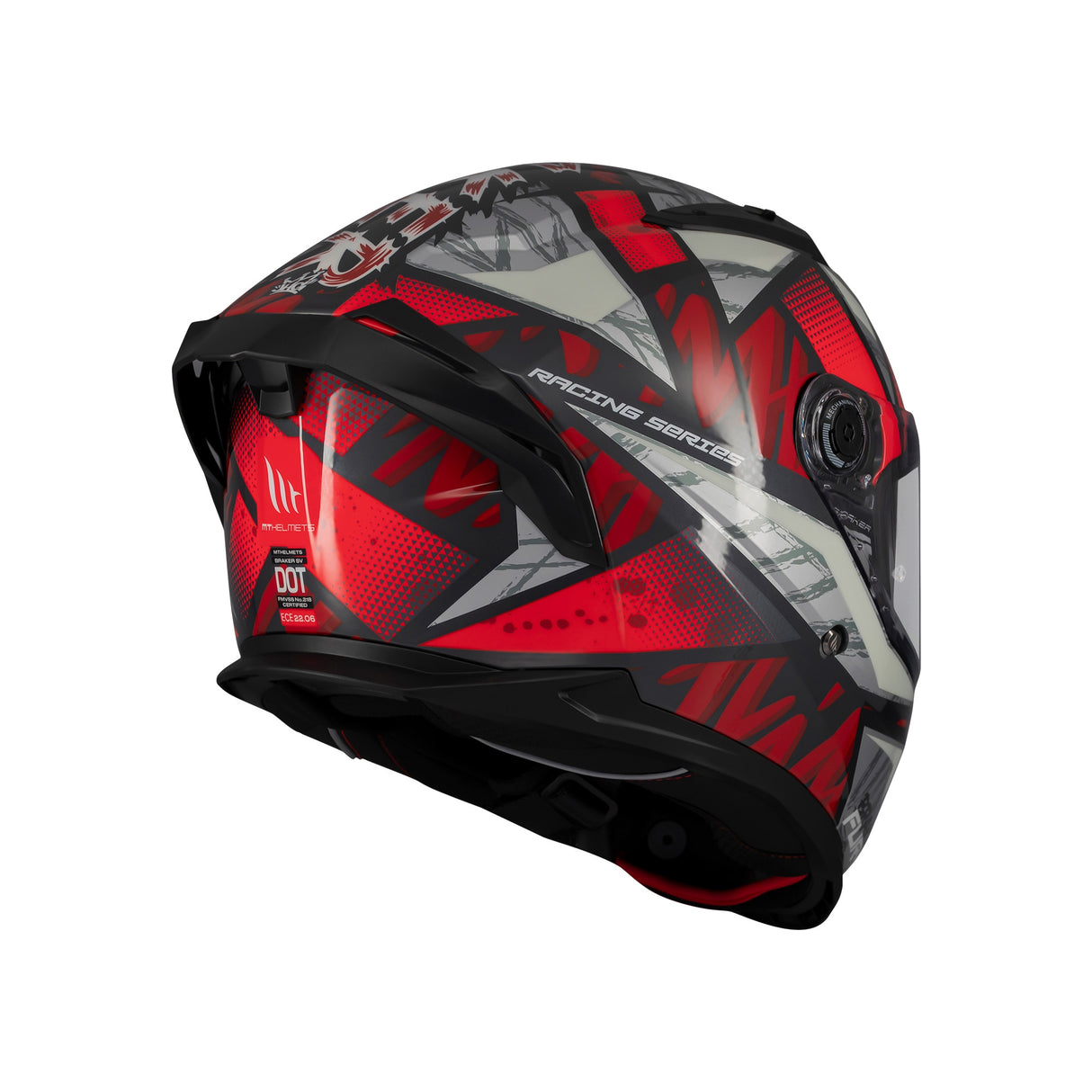 MT Braker Fury Motorcycle Full Face Helmet - Red
