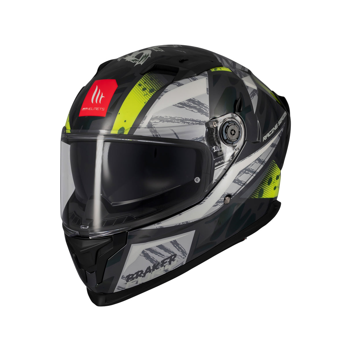 MT Braker Fury Motorcycle Full Face Helmet - Fluo