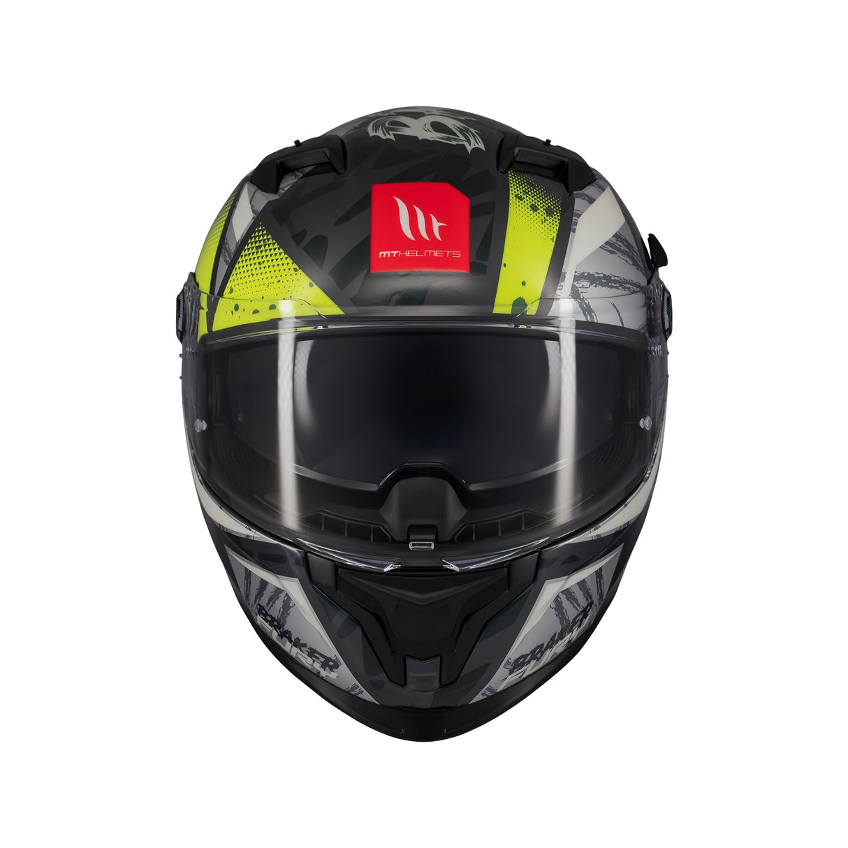 MT Braker Fury Motorcycle Full Face Helmet - Fluo