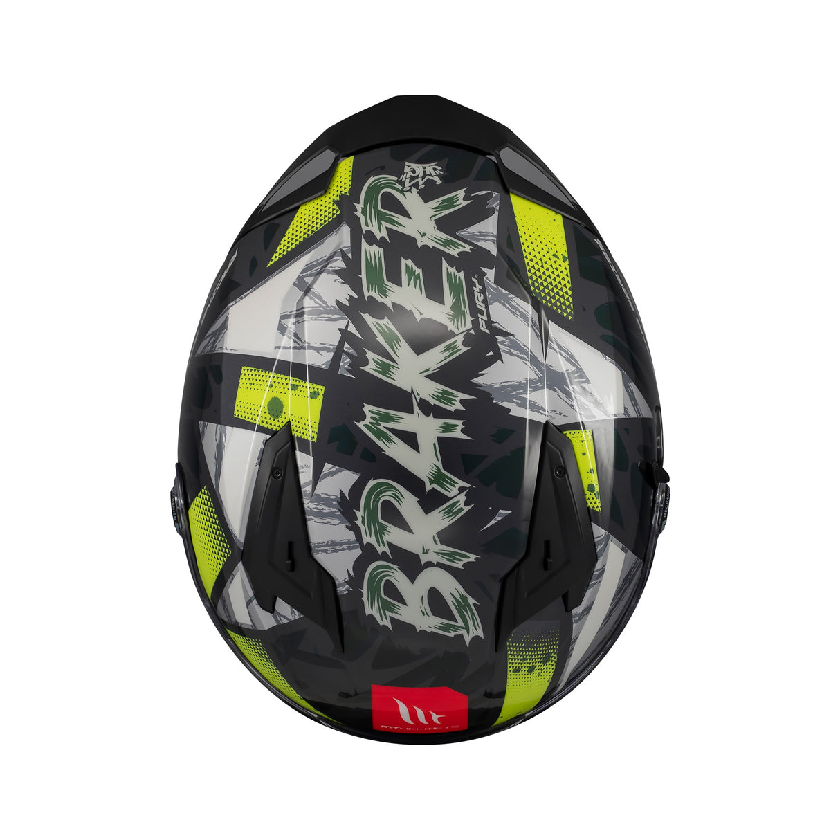 MT Braker Fury Motorcycle Full Face Helmet - Fluo