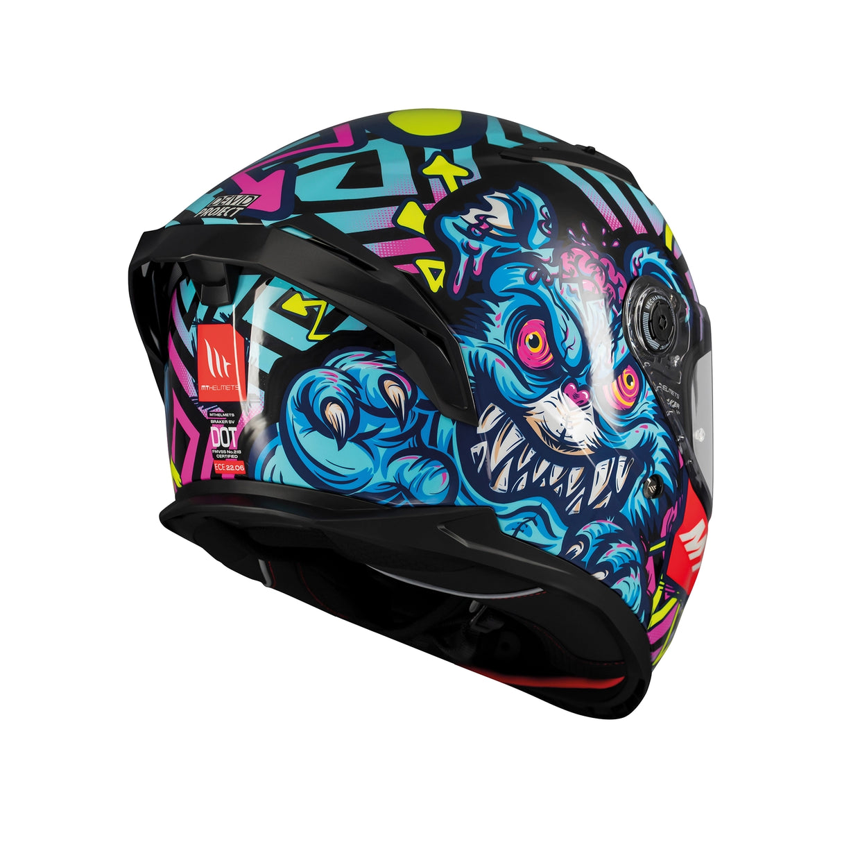 MT Braker Crazy Teddy Motorcycle Full Face Helmet