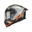 MT Braker SV Inception Motorcycle Full Face Helmet Black Grey Orange