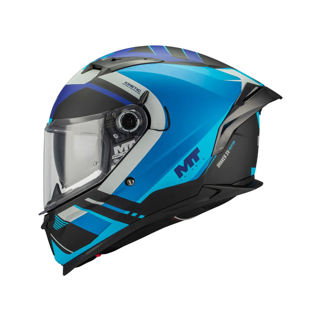 MT Braker SV Inception Motorcycle Full Face Helmet Blue Black Grey