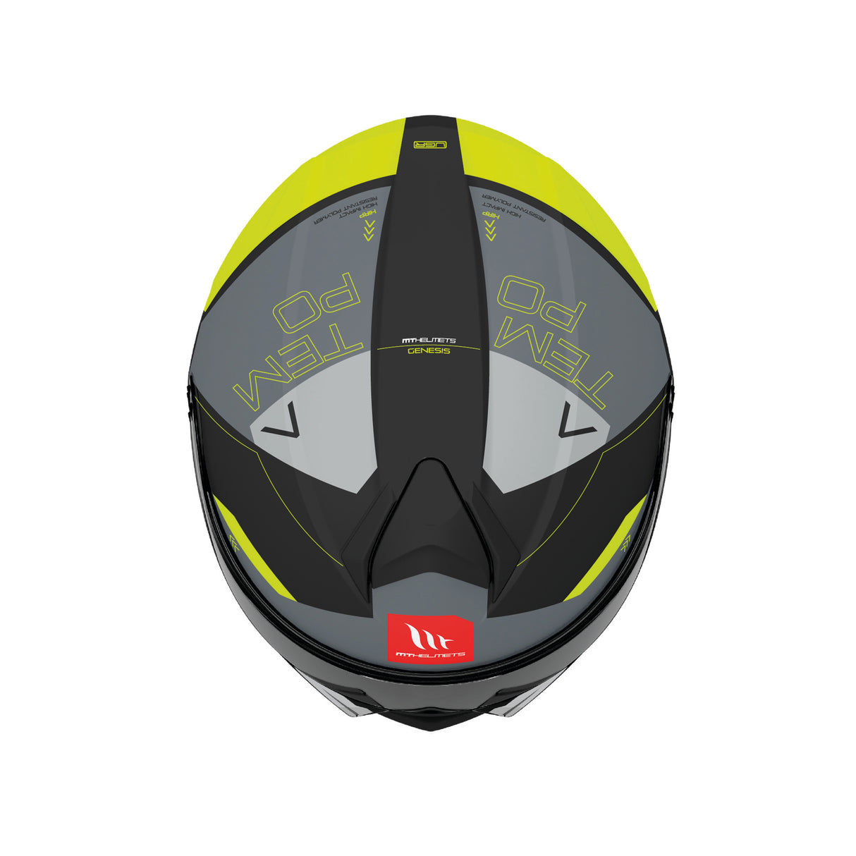 MT Genesis Atempo Motorcycle Flip Front Helmet - Fluo