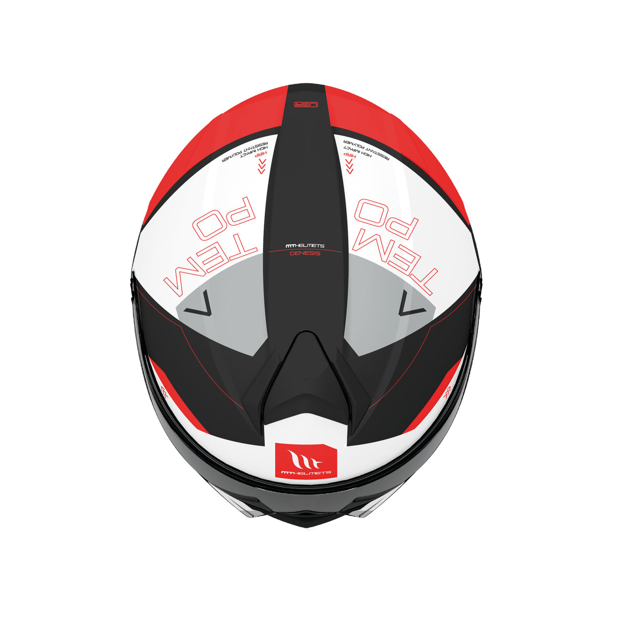 MT Genesis Atempo Motorcycle Flip Front Helmet - Red