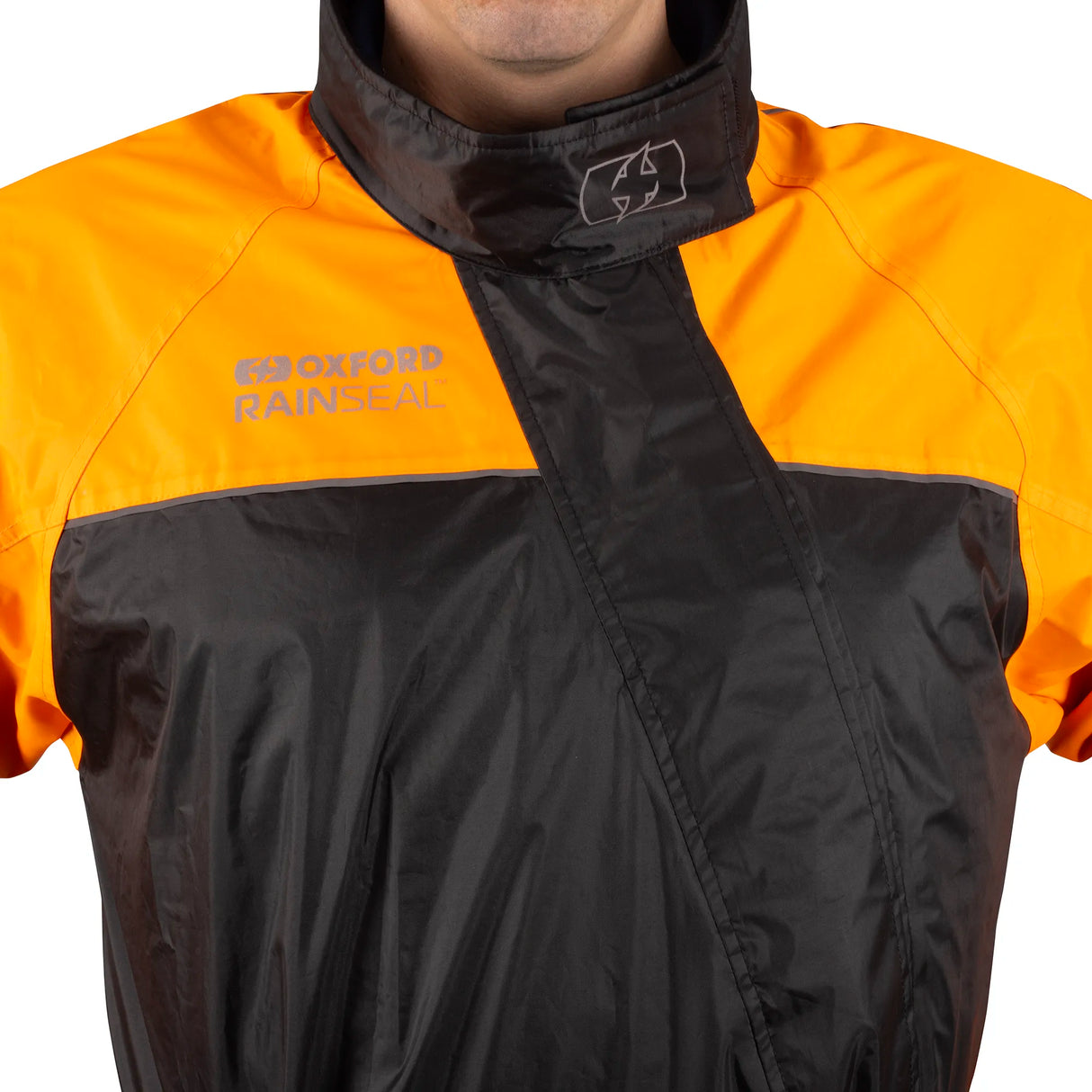 Oxford Rainseal Motorcycle Waterproof Oversuit - Black Orange