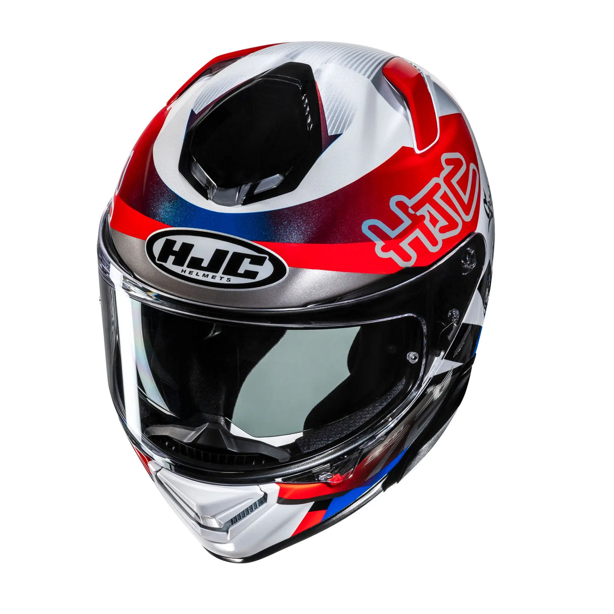 HJC RPHA 72 Goldy Motorcycle Full Face Helmet White Blue Red
