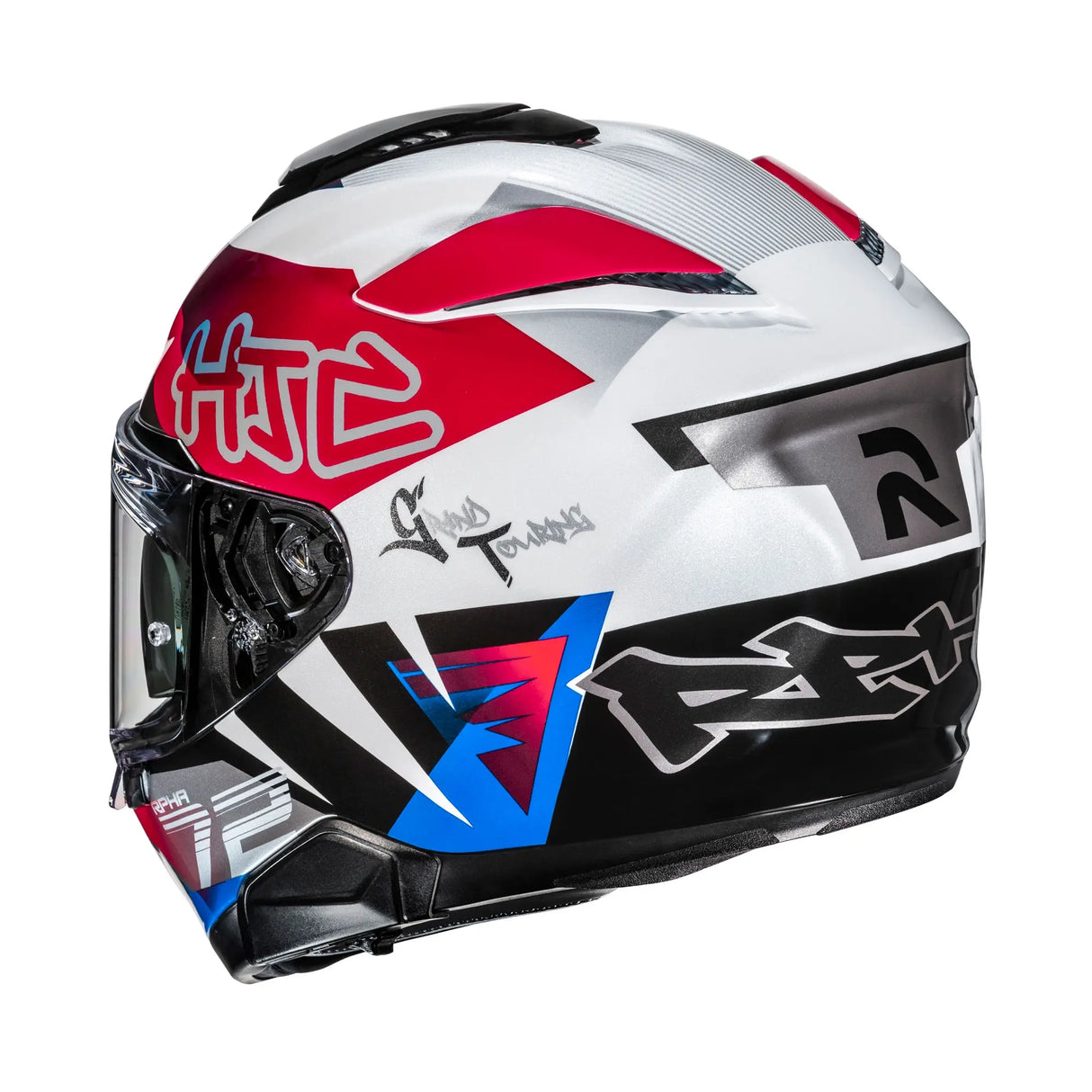 HJC RPHA 72 Goldy Motorcycle Full Face Helmet White Blue Red