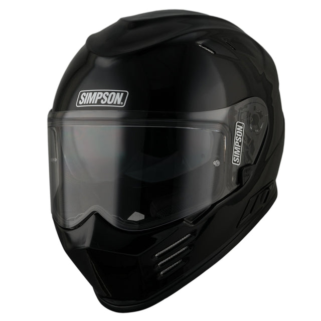 Simpson Venom Solid Gloss Black Motorcycle Helmet