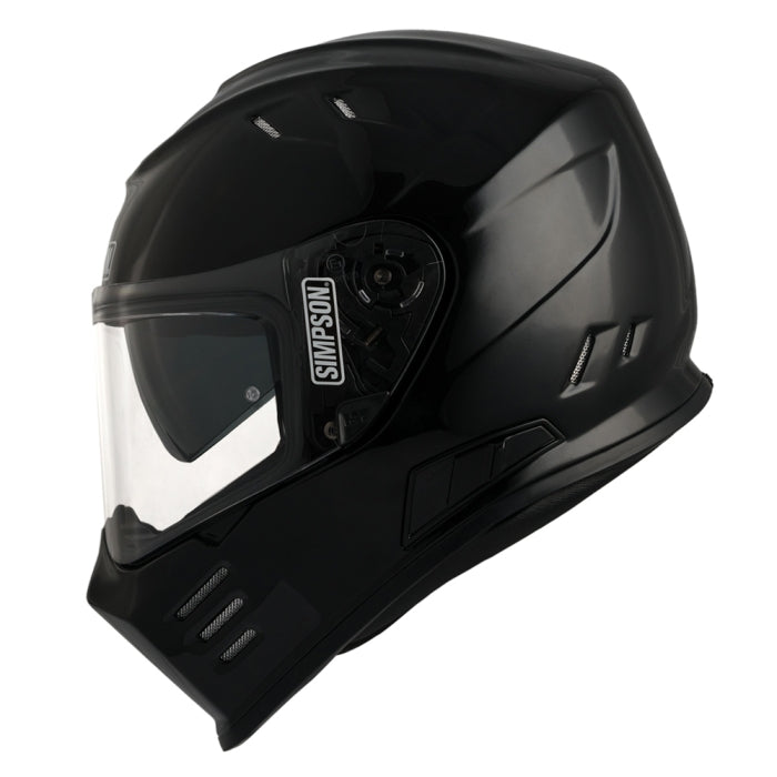 Simpson Venom Solid Gloss Black Motorcycle Helmet