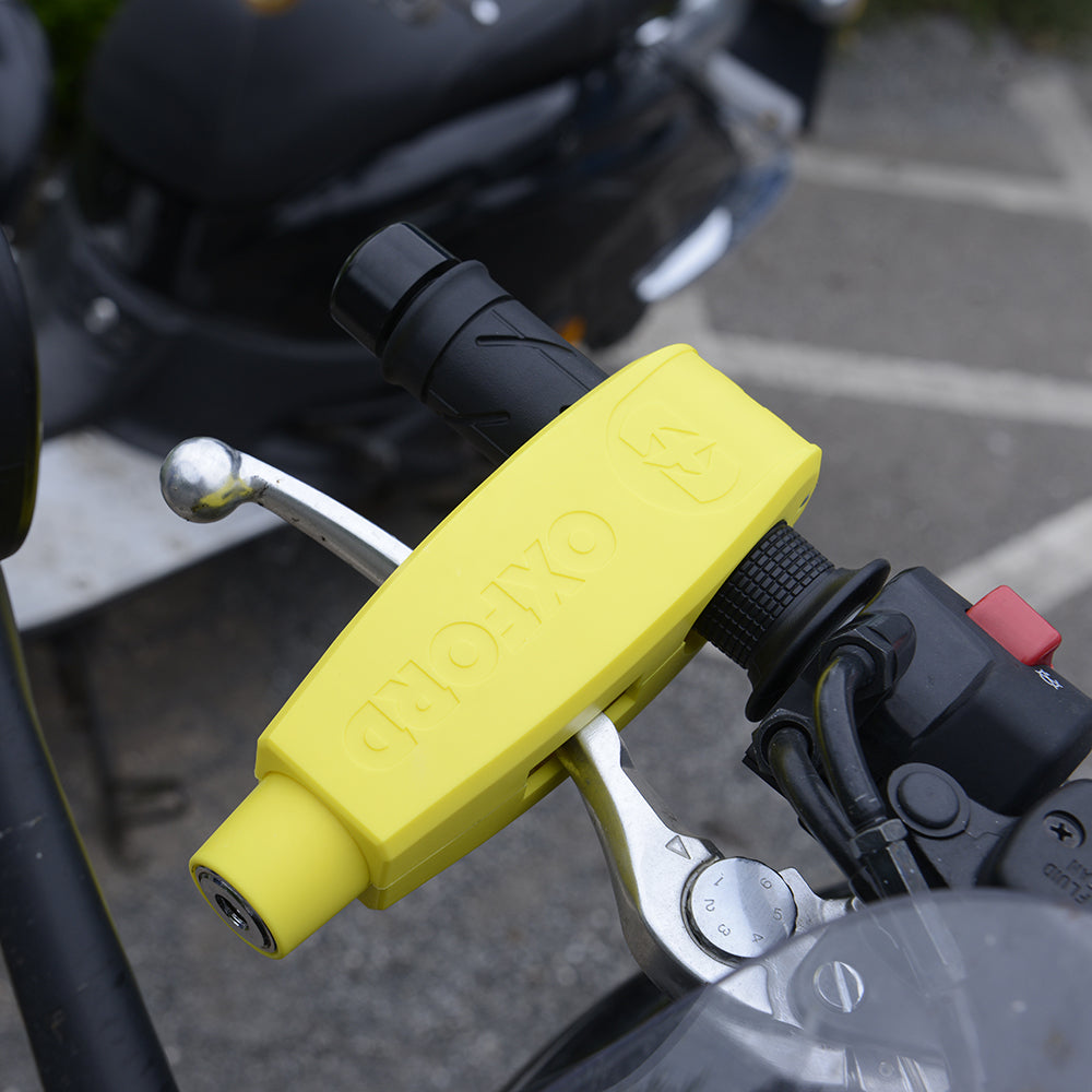 Oxford LK301 Motorcycle Throttle Brake Lever Lock Leverlock Yellow