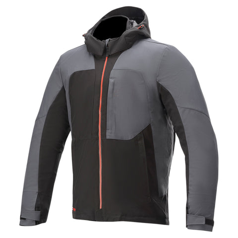 Alpinestars Stratos V2 Techshell Drystar Jacket Hooded Waterproof Black Asphalt Red
