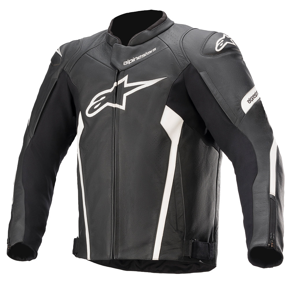 Alpinestars Faster V2 Men's Leather Jacket Black White – Rider